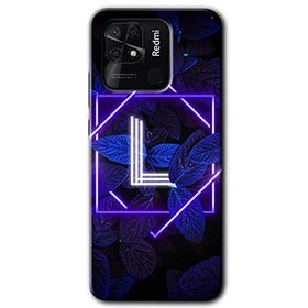 Xiaomi Redmi 10C Dark Neon Yaprak L Harfi Baskılı Uyumlu Silikon Kılıf