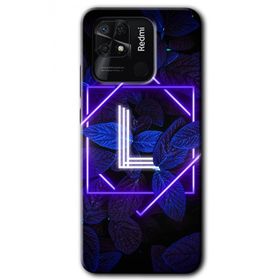 Xiaomi Redmi 10C Dark Neon Yaprak L Harfi Baskılı Uyumlu Silikon Kılıf