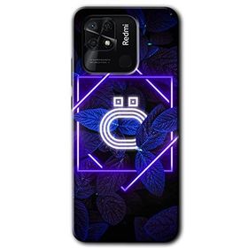 Xiaomi Redmi 10C Dark Neon Yaprak Ö Harfi Baskılı Uyumlu Silikon Kılıf