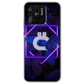 Xiaomi Redmi 10C Dark Neon Yaprak Ö Harfi Baskılı Uyumlu Silikon Kılıf