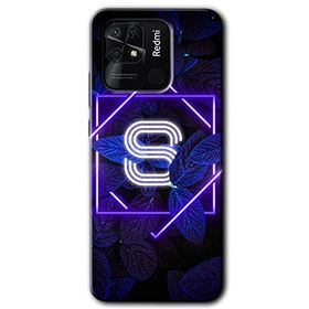 Xiaomi Redmi 10C Dark Neon Yaprak Ş Harfi Baskılı Uyumlu Silikon Kılıf