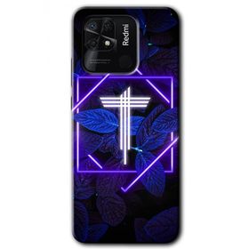 Xiaomi Redmi 10C Dark Neon Yaprak T Harfi Baskılı Uyumlu Silikon Kılıf