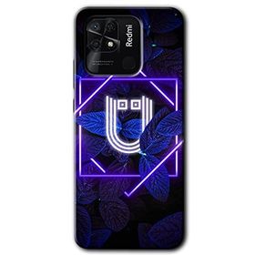 Xiaomi Redmi 10C Dark Neon Yaprak Ü Harfi Baskılı Uyumlu Silikon Kılıf