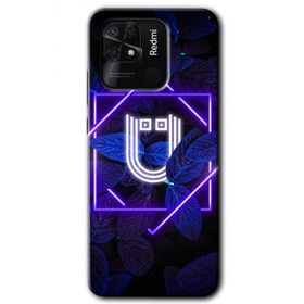 Xiaomi Redmi 10C Dark Neon Yaprak Ü Harfi Baskılı Uyumlu Silikon Kılıf