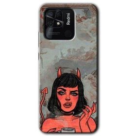 Xiaomi Redmi 10C Devil Girl Baskılı Uyumlu Silikon Kılıf