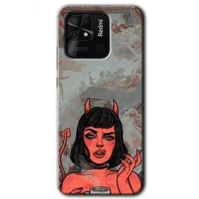 Xiaomi Redmi 10C Devil Girl Baskılı Uyumlu Silikon Kılıf