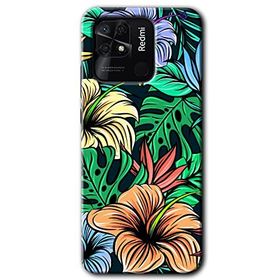 Xiaomi Redmi 10C Hibiscus Flowers Baskılı Uyumlu Silikon Kılıf