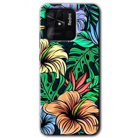 Xiaomi Redmi 10C Hibiscus Flowers Baskılı Uyumlu Silikon Kılıf
