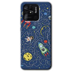 Xiaomi Redmi 10C Kedi Galaksi Baskılı Uyumlu Silikon Kılıf