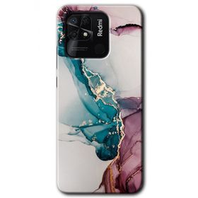 Xiaomi Redmi 10C Liquid Mermer Baskılı Uyumlu Silikon Kılıf