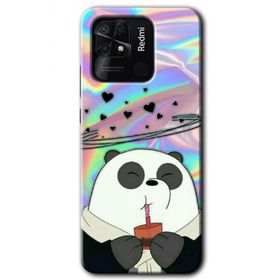 Xiaomi Redmi 10C Milkshake Panda Baskılı Uyumlu Silikon Kılıf