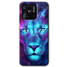 Xiaomi Redmi 10C Neon Lion Baskılı Uyumlu Silikon Kılıf