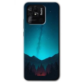 Xiaomi Redmi 10C Night Fores Mount Baskılı Uyumlu Silikon Kılıf
