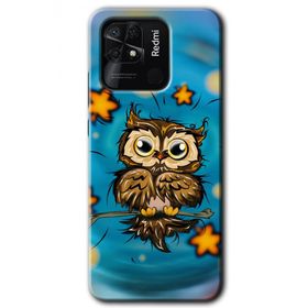 Xiaomi Redmi 10C Owl Bird Stars Baskılı Uyumlu Silikon Kılıf