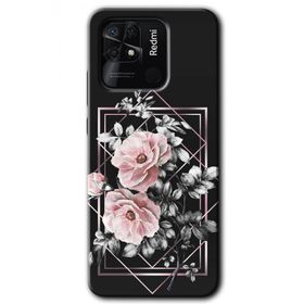 Xiaomi Redmi 10C Retro Çiçek 1 Baskılı Uyumlu Silikon Kılıf