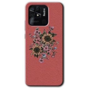 Xiaomi Redmi 10C Retro Çiçek Baskılı Uyumlu Silikon Kılıf
