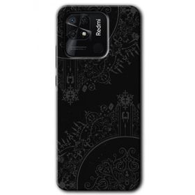 Xiaomi Redmi 10C Siyah Mandala Baskılı Uyumlu Silikon Kılıf