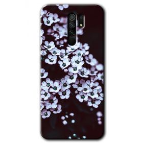 Xiaomi Redmi 9 Beyaz Çiçek Baskılı Uyumlu Silikon Kılıf
