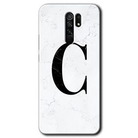 Xiaomi Redmi 9 Beyaz Mermer Desenli Ç Harfi Baskılı Uyumlu Silikon Kılıf