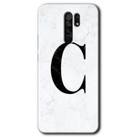 Xiaomi Redmi 9 Beyaz Mermer Desenli Ç Harfi Baskılı Uyumlu Silikon Kılıf