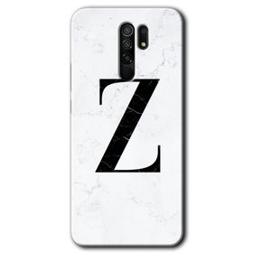 Xiaomi Redmi 9 Beyaz Mermer Desenli Z Harfi Baskılı Uyumlu Silikon Kılıf