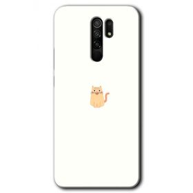 Xiaomi Redmi 9 Cat Minimalism Baskılı Uyumlu Silikon Kılıf