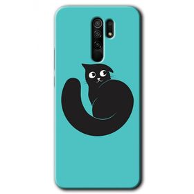 Xiaomi Redmi 9 Cat Vector Baskılı Uyumlu Silikon Kılıf