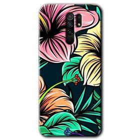 Xiaomi Redmi 9 Çizim Çiçekler Baskılı Uyumlu Silikon Kılıf