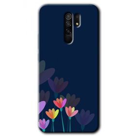 Xiaomi Redmi 9 Çizim Çiçekleri Baskılı Uyumlu Silikon Kılıf