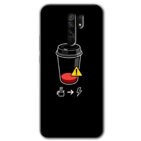 Xiaomi Redmi 9 Coffee Battery Baskılı Uyumlu Silikon Kılıf