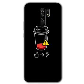 Xiaomi Redmi 9 Coffee Battery Baskılı Uyumlu Silikon Kılıf