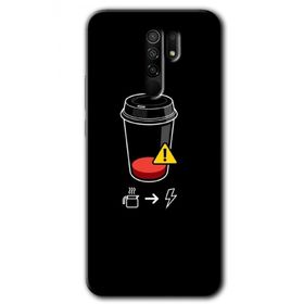 Xiaomi Redmi 9 Coffee Battery Baskılı Uyumlu Silikon Kılıf