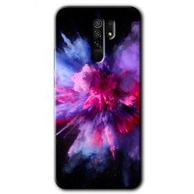 Xiaomi Redmi 9 Color Splash Purple Baskılı Uyumlu Silikon Kılıf