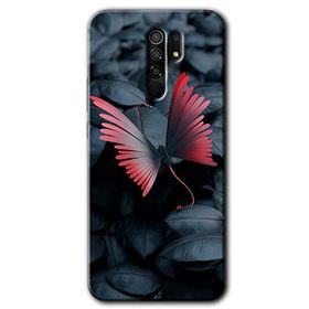 Xiaomi Redmi 9 Dark Butterfly Baskılı Uyumlu Silikon Kılıf