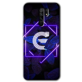 Xiaomi Redmi 9 Dark Neon Yaprak G Harfi Baskılı Uyumlu Silikon Kılıf