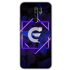 Xiaomi Redmi 9 Dark Neon Yaprak G Harfi Baskılı Uyumlu Silikon Kılıf