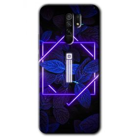 Xiaomi Redmi 9 Dark Neon Yaprak I Harfi Baskılı Uyumlu Silikon Kılıf