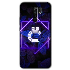 Xiaomi Redmi 9 Dark Neon Yaprak Ö Harfi Baskılı Uyumlu Silikon Kılıf