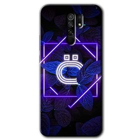 Xiaomi Redmi 9 Dark Neon Yaprak Ö Harfi Baskılı Uyumlu Silikon Kılıf
