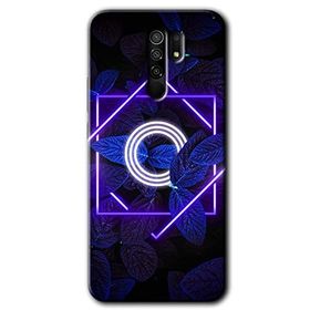 Xiaomi Redmi 9 Dark Neon Yaprak Ö Harfi Baskılı Uyumlu Silikon Kılıf