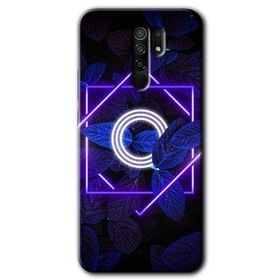 Xiaomi Redmi 9 Dark Neon Yaprak Ö Harfi Baskılı Uyumlu Silikon Kılıf
