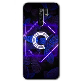 Xiaomi Redmi 9 Dark Neon Yaprak Ö Harfi Baskılı Uyumlu Silikon Kılıf