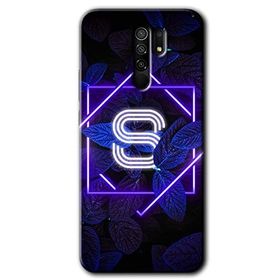 Xiaomi Redmi 9 Dark Neon Yaprak Ş Harfi Baskılı Uyumlu Silikon Kılıf