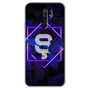Xiaomi Redmi 9 Dark Neon Yaprak Ş Harfi Baskılı Uyumlu Silikon Kılıf