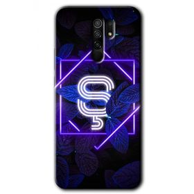 Xiaomi Redmi 9 Dark Neon Yaprak Ş Harfi Baskılı Uyumlu Silikon Kılıf