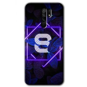Xiaomi Redmi 9 Dark Neon Yaprak Ş Harfi Baskılı Uyumlu Silikon Kılıf