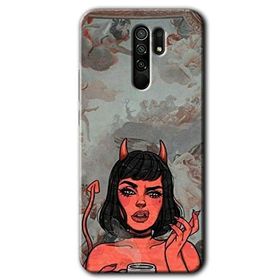 Xiaomi Redmi 9 Devil Girl Baskılı Uyumlu Silikon Kılıf