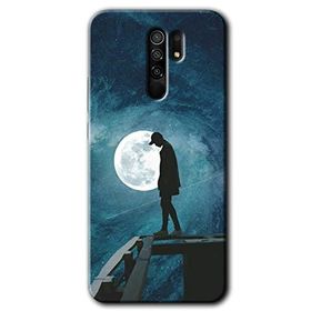 Xiaomi Redmi 9 Dolunay Yalnızlık Baskılı Uyumlu Silikon Kılıf