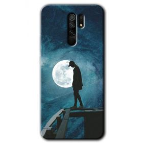 Xiaomi Redmi 9 Dolunay Yalnızlık Baskılı Uyumlu Silikon Kılıf