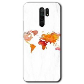 Xiaomi Redmi 9 Dünya Haritası Baskılı Uyumlu Silikon Kılıf